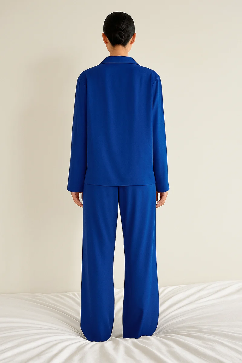 Satin PyjamA-Satz mit Weitem Hose