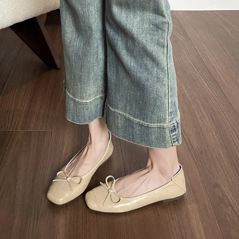 Damen Ballerinas mit zartem Schleifendetail und komfortablem Innenfutter