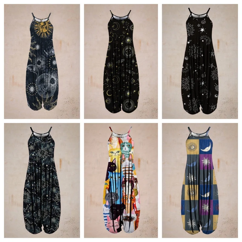 Damen Jumpsuit mit astrologischem Print Nord Taschen