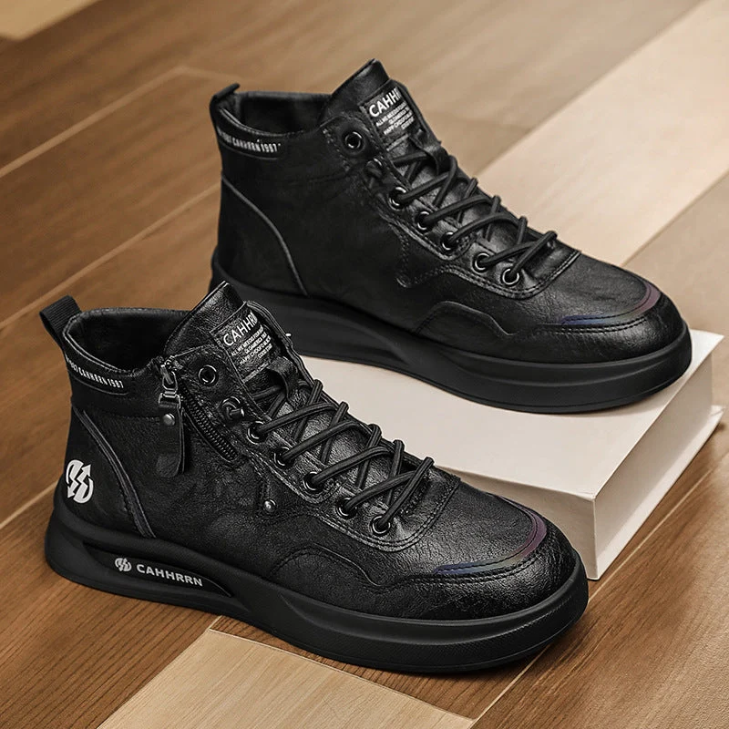 Herren Hohe Sneakers mit strapazierfähigem Obermaterial und seitlichem Reißverschluss