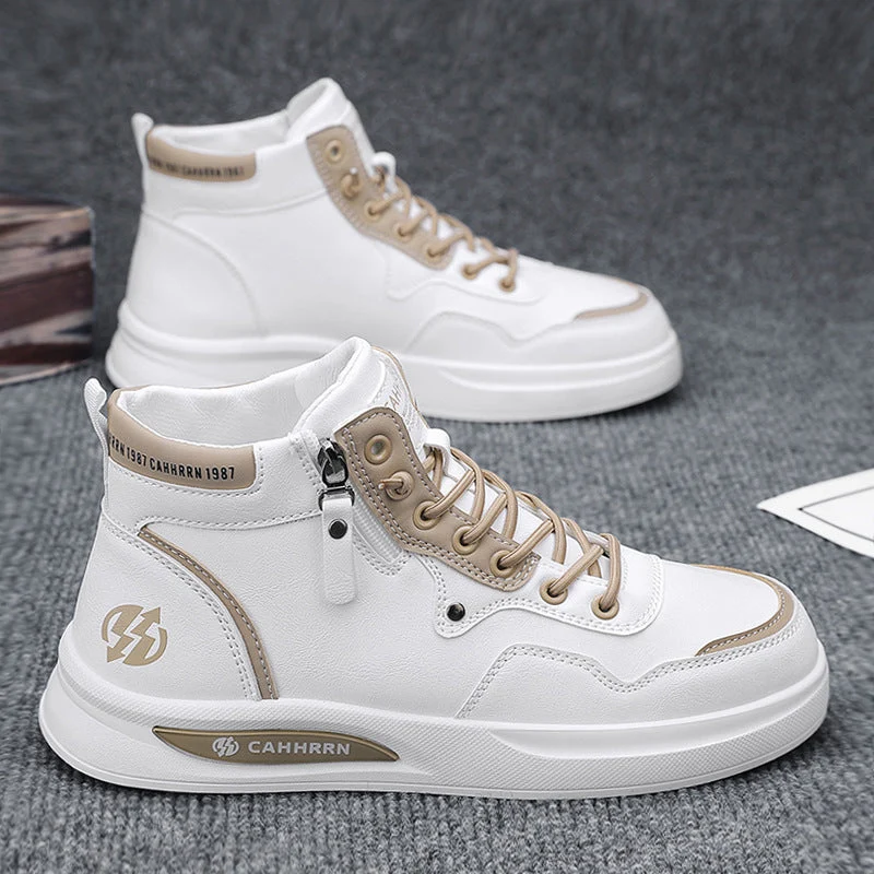 Herren Hohe Sneakers mit strapazierfähigem Obermaterial und seitlichem Reißverschluss