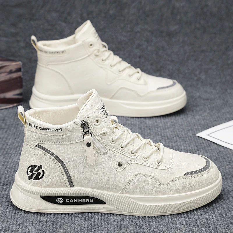 Herren Hohe Sneakers mit strapazierfähigem Obermaterial und seitlichem Reißverschluss