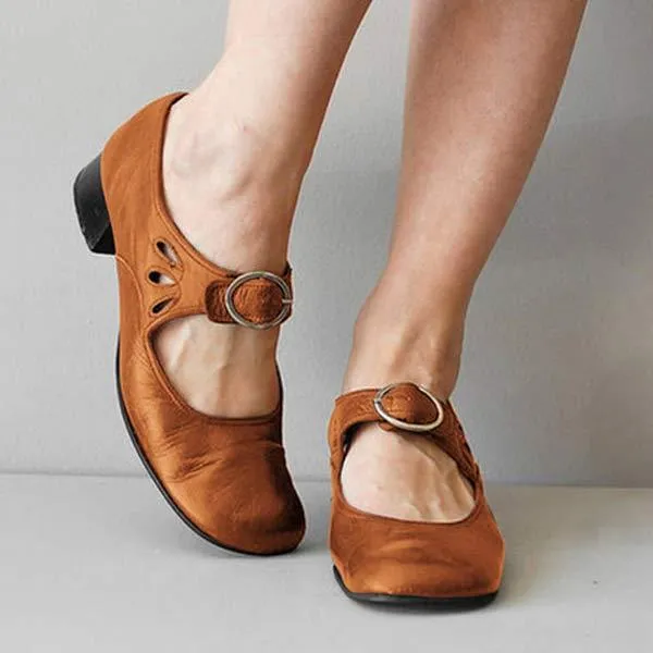 Weinlese Orthopädische Schuhe mit Runder Zehe