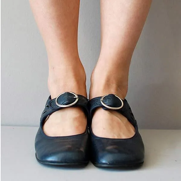 Weinlese Orthopädische Schuhe mit Runder Zehe
