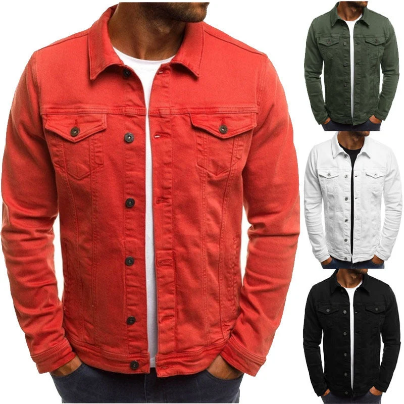 Herren Denimjacke im modernen Slim-Fit-Design mit praktischen Brusttaschen