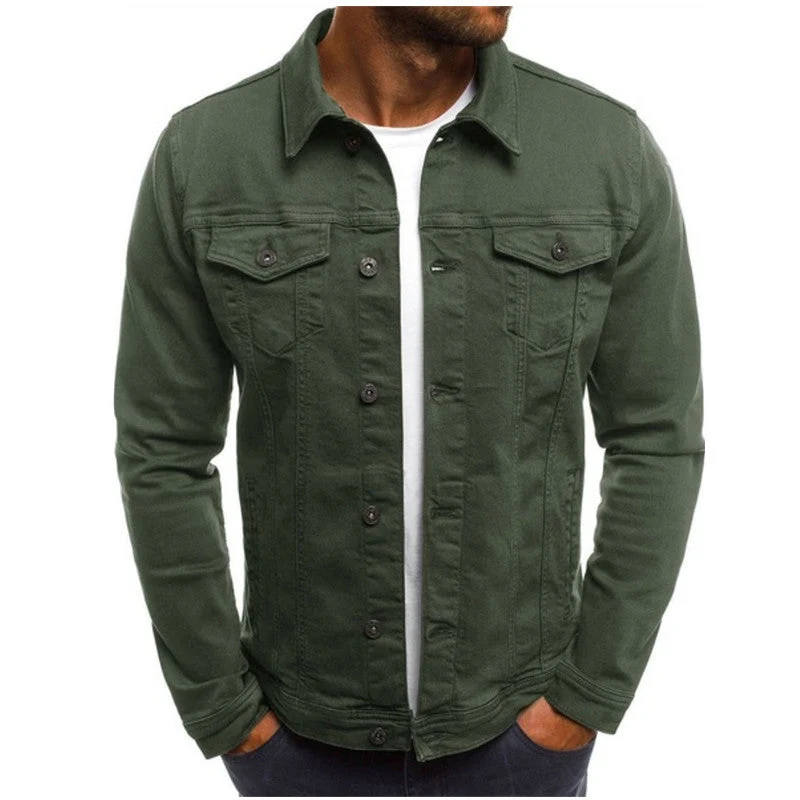 Herren Denimjacke im modernen Slim-Fit-Design mit praktischen Brusttaschen