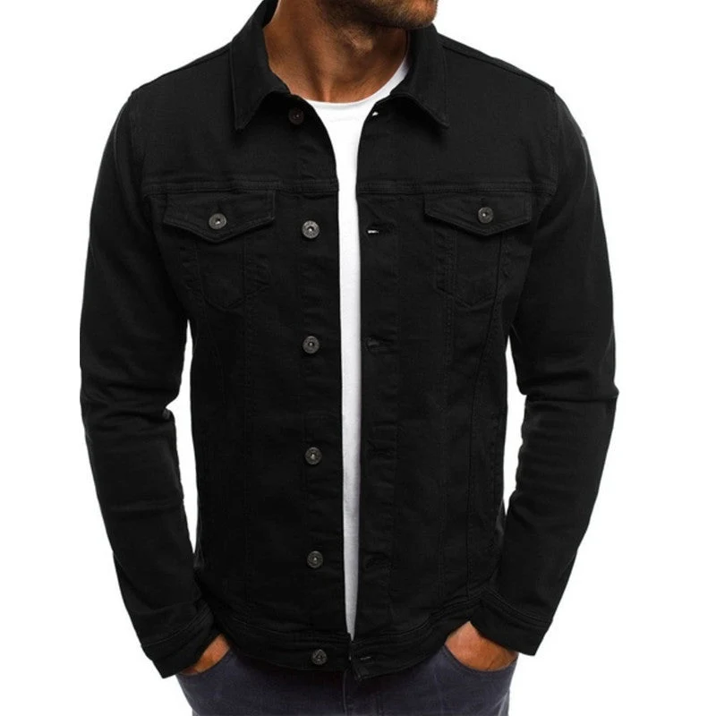 Herren Denimjacke im modernen Slim-Fit-Design mit praktischen Brusttaschen