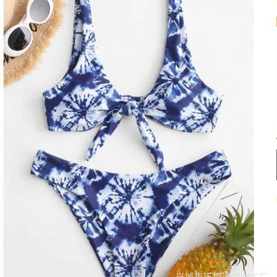 Damen Triangel-Bikini mit verspieltem Knoten-Design und hochwertigem Stoff