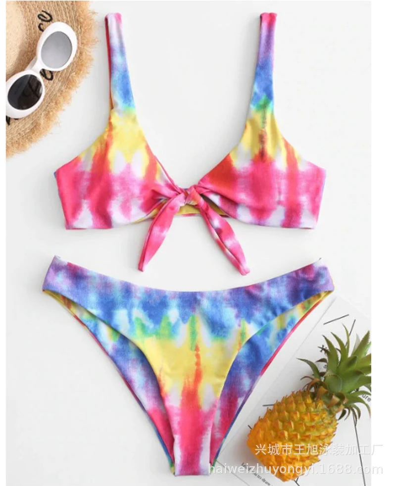 Damen Triangel-Bikini mit verspieltem Knoten-Design und hochwertigem Stoff