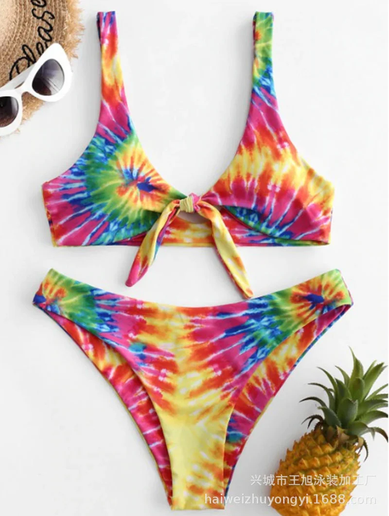 Damen Triangel-Bikini mit verspieltem Knoten-Design und hochwertigem Stoff