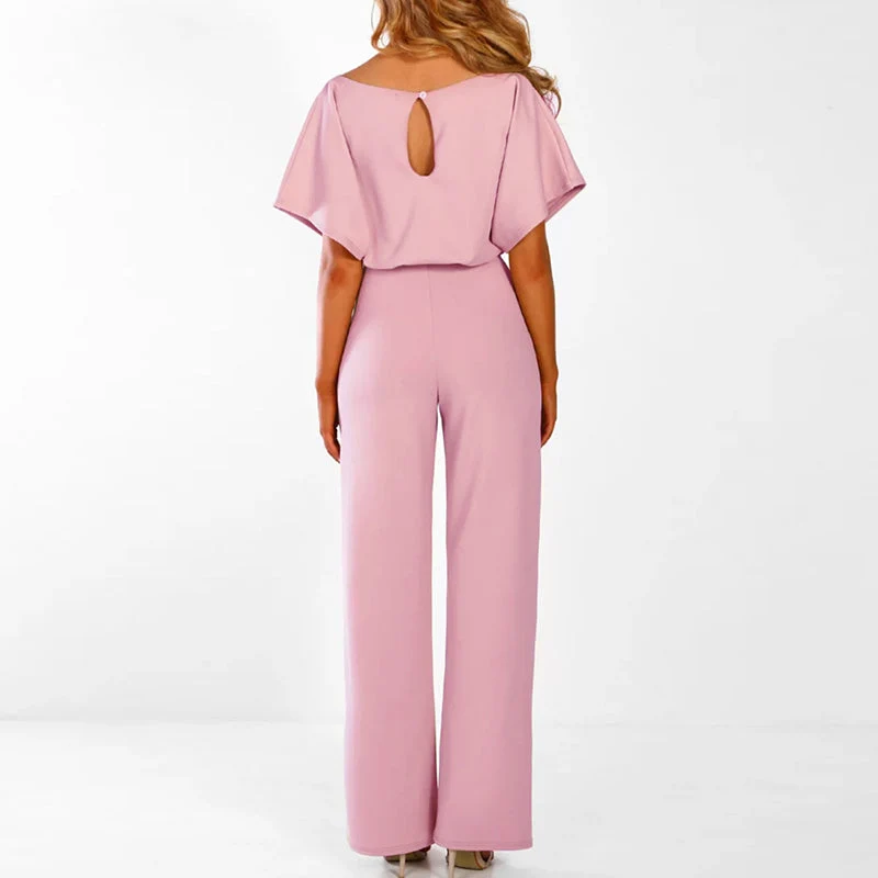 Damen Jumpsuit | Gerader Schnitt, Hohe Taille, Lang, Strickmaterial