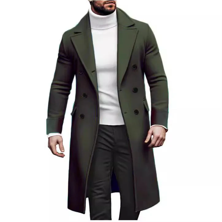 Herren Eleganter Doppelreiher-Mantel mit hochwertigem Material und klassischem Schnitt