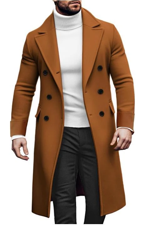 Herren Eleganter Doppelreiher-Mantel mit hochwertigem Material und klassischem Schnitt