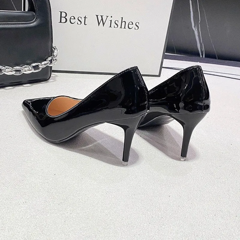 Damen elegante spitze High Heels mit glänzendem Finish