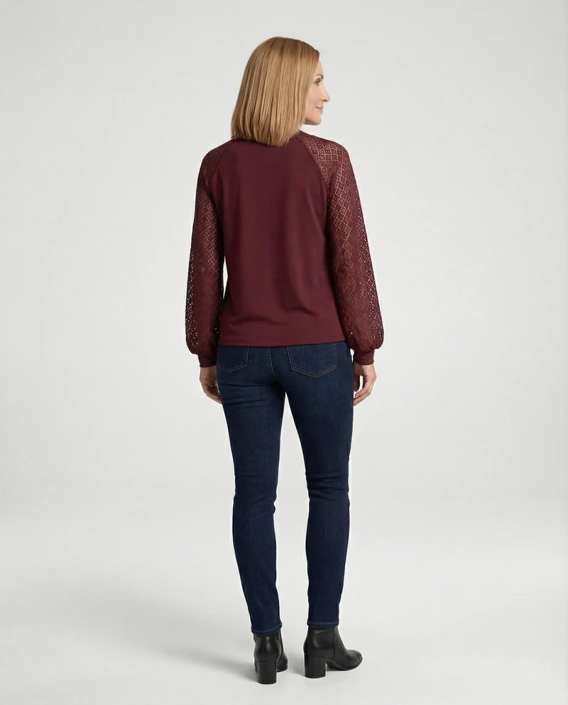 Damen Bluse Spitze elegant