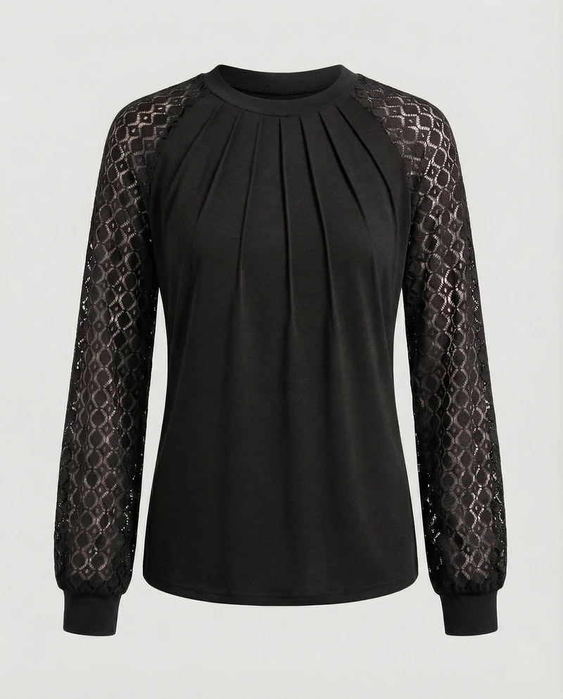 Damen Bluse Spitze elegant