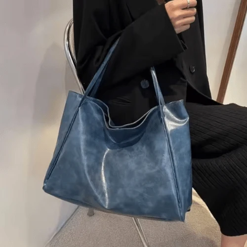 Große Damen Leder Schultertasche Handtasche Shopper Burgunderrot