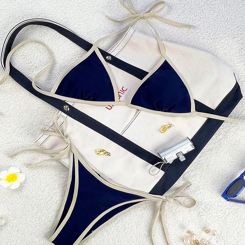 Damen Triangel-Bikini mit hohen Trägern und verstellbaren Seitenbändern Nord Taschen