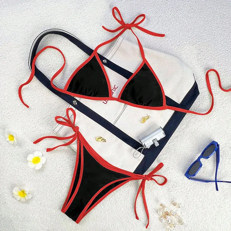Damen Triangel-Bikini mit hohen Trägern und verstellbaren Seitenbändern Nord Taschen