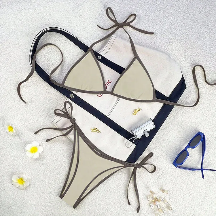 Damen Triangel-Bikini mit hohen Trägern und verstellbaren Seitenbändern Nord Taschen