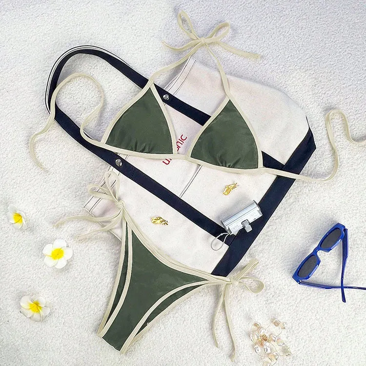 Damen Triangel-Bikini mit hohen Trägern und verstellbaren Seitenbändern Nord Taschen