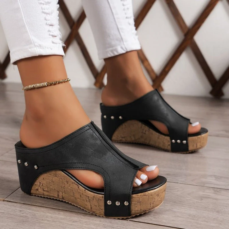 Damen Bequeme Naturkork-Sandalen mit weichem Obermaterial
