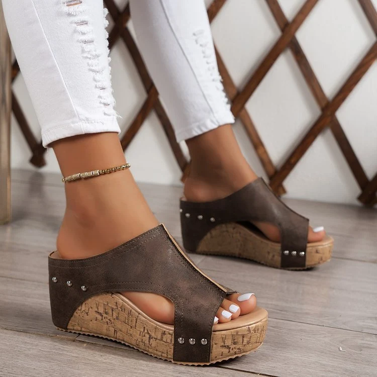 Damen Bequeme Naturkork-Sandalen mit weichem Obermaterial