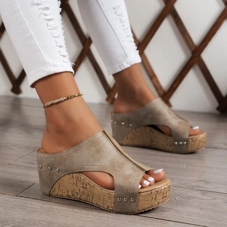 Damen Bequeme Naturkork-Sandalen mit weichem Obermaterial