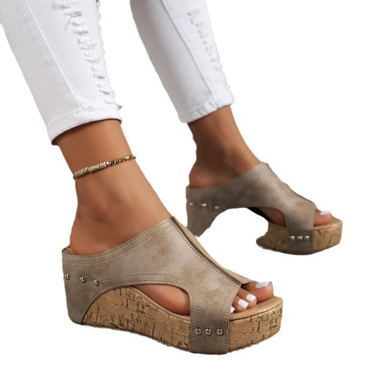 Damen Bequeme Naturkork-Sandalen mit weichem Obermaterial