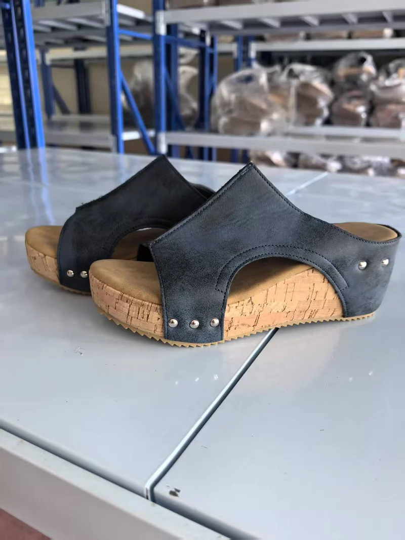 Damen Bequeme Naturkork-Sandalen mit weichem Obermaterial