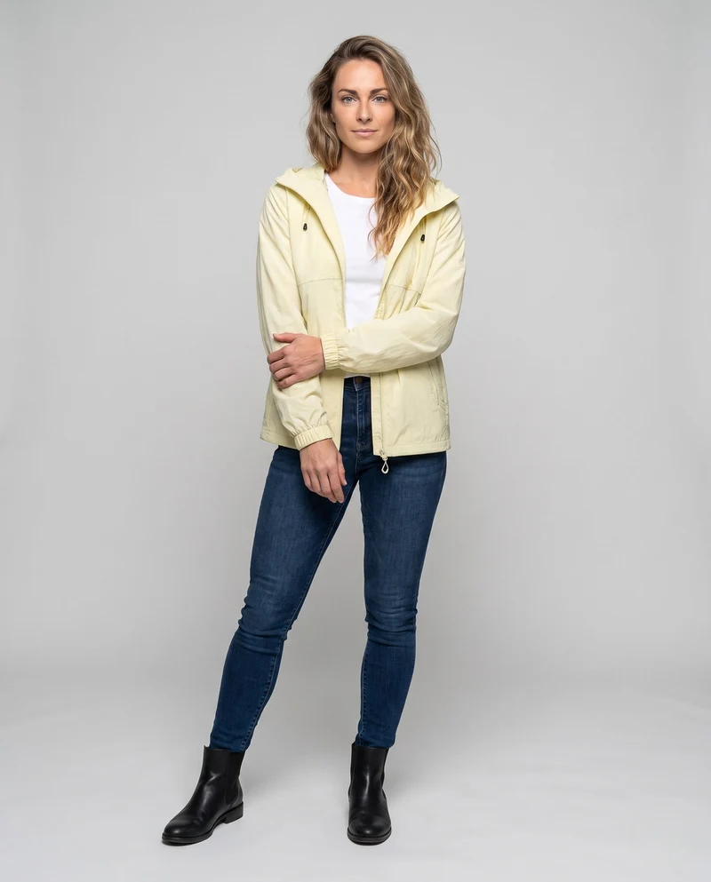 Damen leichte Funktionsjacke mit verstellbarer Kapuze und praktischen Taschen Nord Taschen