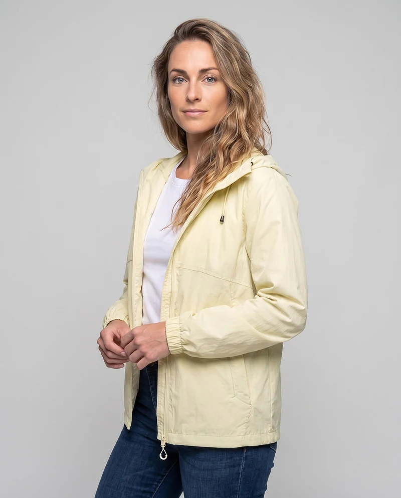 Damen leichte Funktionsjacke mit verstellbarer Kapuze und praktischen Taschen Nord Taschen