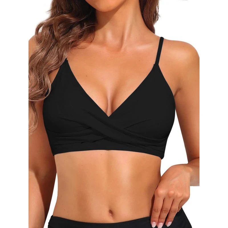 Damen Sportliches Bikini-Oberteil mit Wickel-Design