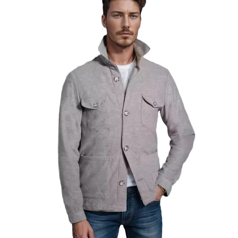 Herren praktische Jacke im schicken Utility-Stil mit hohen Kragen