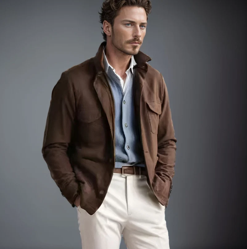 Herren praktische Jacke im schicken Utility-Stil mit hohen Kragen