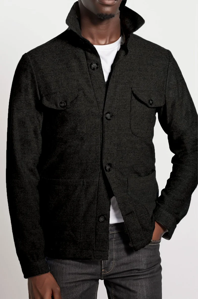 Herren praktische Jacke im schicken Utility-Stil mit hohen Kragen