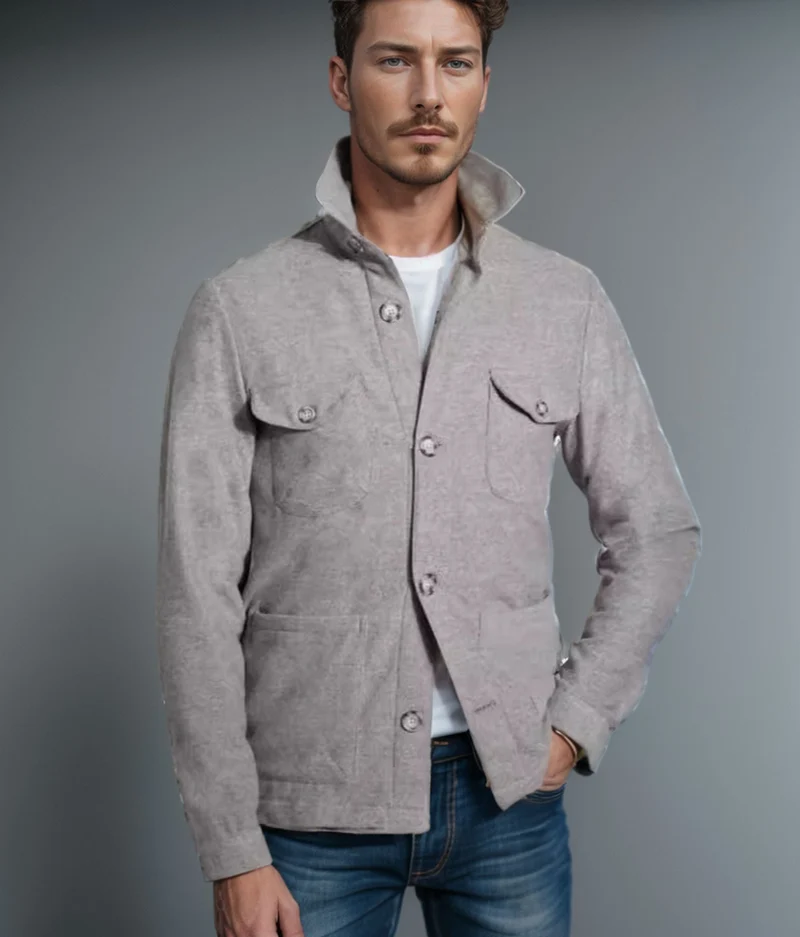 Herren praktische Jacke im schicken Utility-Stil mit hohen Kragen