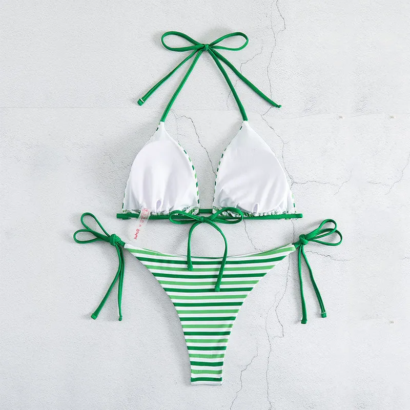 Damen Triangel-Bikini-Set mit verstellbaren BindNord Taschenändern