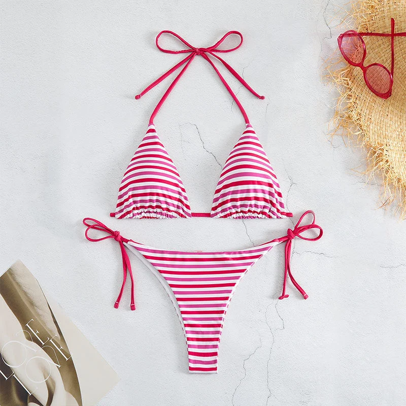 Damen Triangel-Bikini-Set mit verstellbaren BindNord Taschenändern