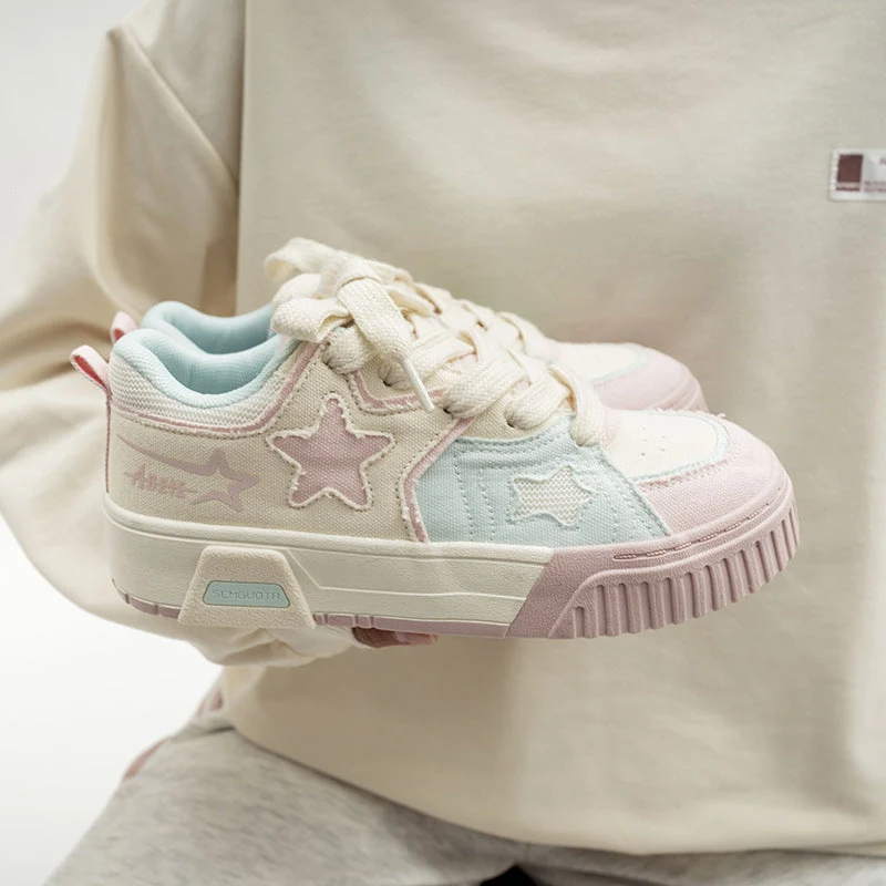 Damen Sneakers mit stilvollem Sternenmuster und bequemer Sohle Nord Taschen
