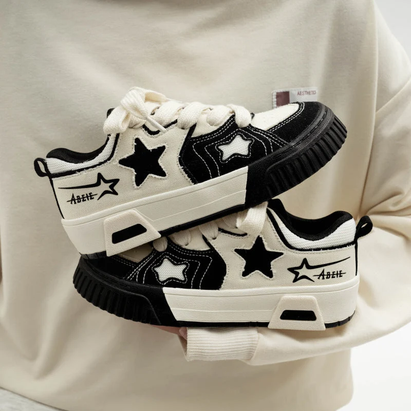 Damen Sneakers mit stilvollem Sternenmuster und bequemer Sohle Nord Taschen
