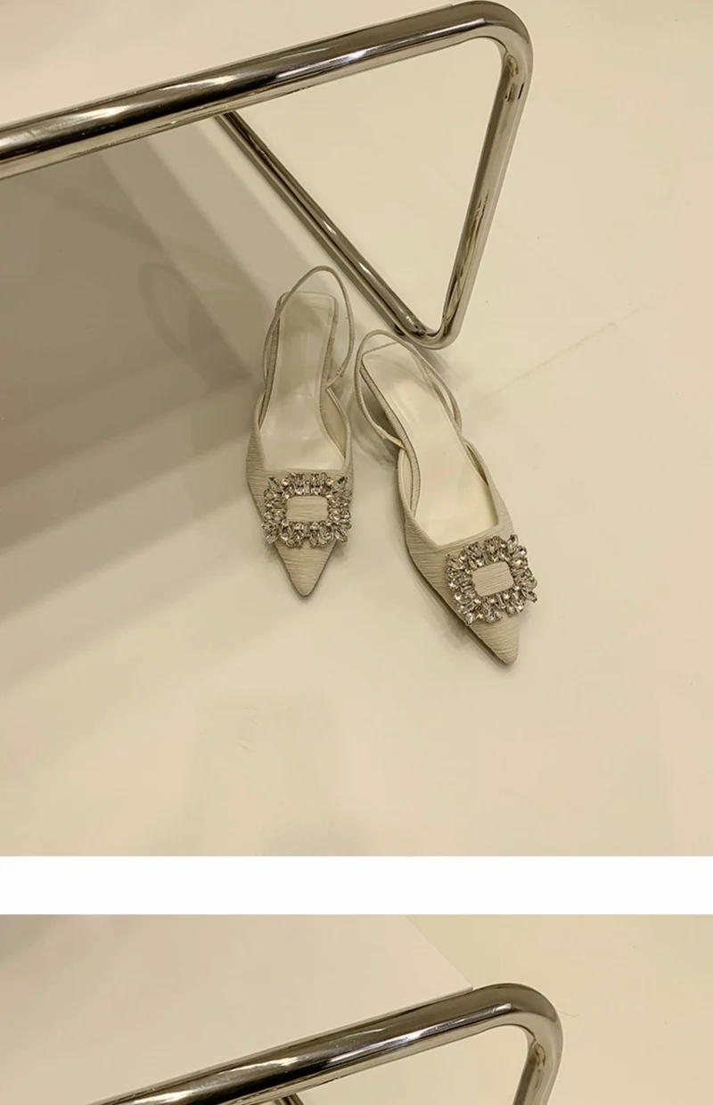 Damen Slingback-Pumps mit glänzenden Zierstein-Applikationen Nord Taschen