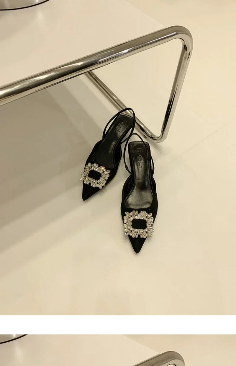 Damen Slingback-Pumps mit glänzenden Zierstein-Applikationen Nord Taschen
