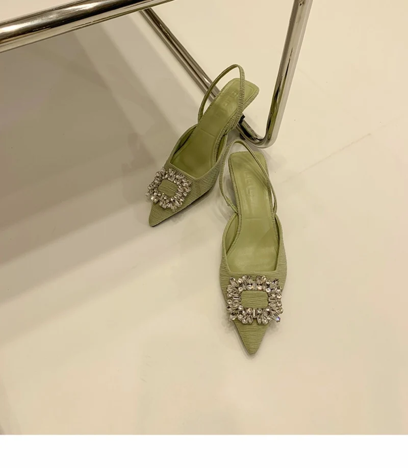 Damen Slingback-Pumps mit glänzenden Zierstein-Applikationen Nord Taschen