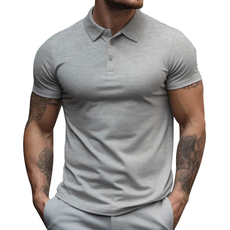 Herren nan athletisches figurnahes Piqué-Poloshirt kurzärmelig mit verdeckter Knopfleiste Nord Taschen