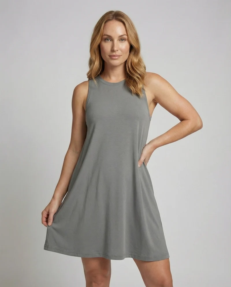 Damen Jersey Swingkleid mit Seitentaschen