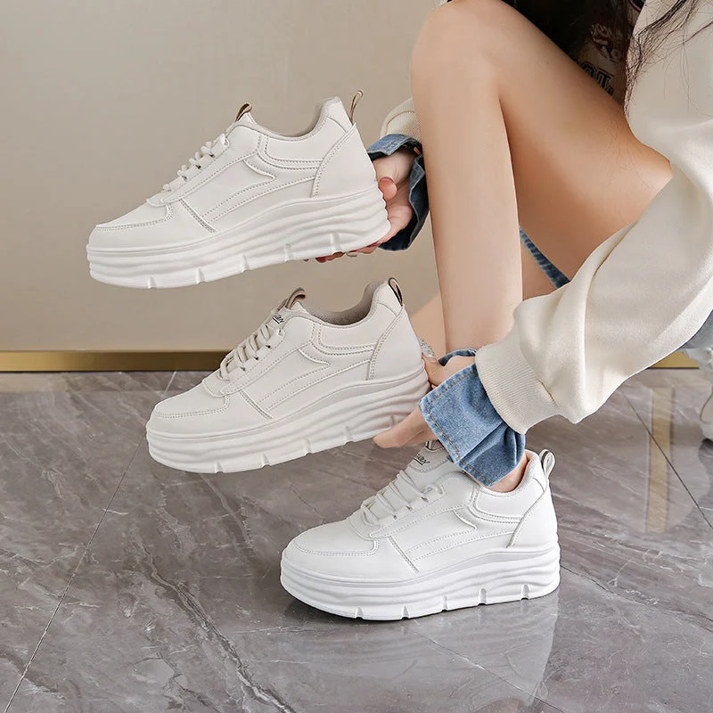 Damen Komfortable Plateau-Sneakers mit atmungsaktivem Obermaterial