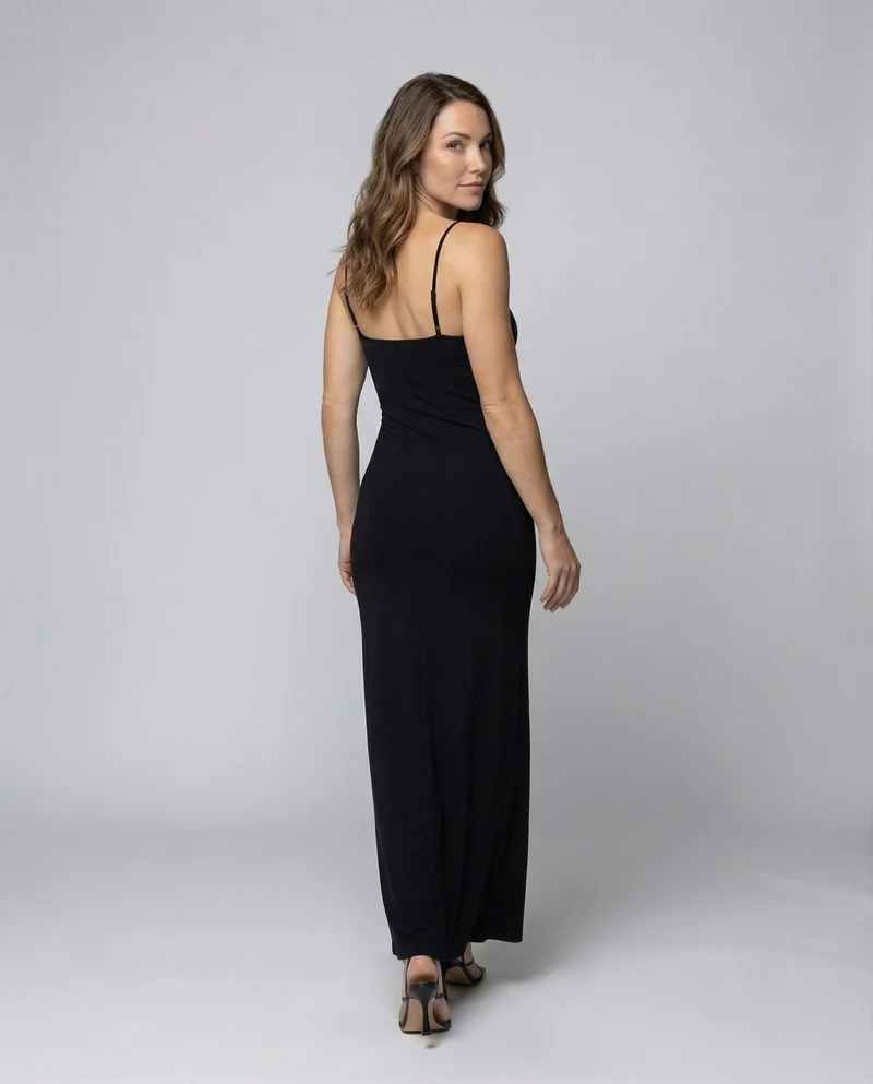 Damen Fließende Schrägschnitt Maxikleid