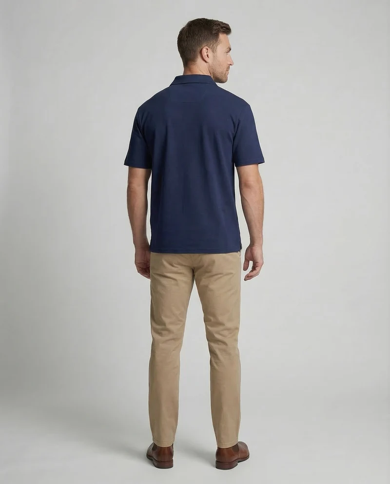 Herren Polo Baumwollpiqué Brustapplikation
