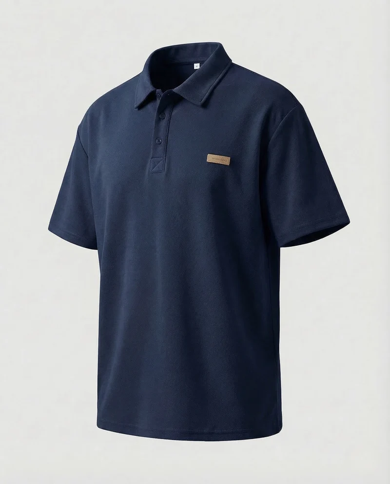 Herren Polo Baumwollpiqué Brustapplikation